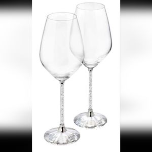 2 for $500 - Swarovski Set of 2 White Wine Crystalline Glasses - Listing: 1 Pair